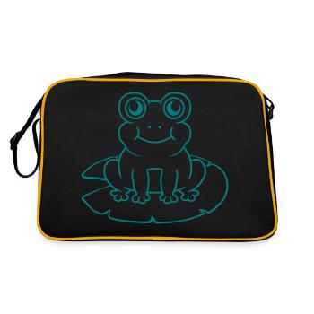 Water Lily Seeblatt Frog sits - Retro Bag - black/gold - Back