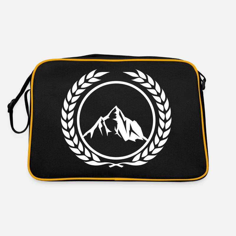 berge kranz - Retro Tasche - Schwarz/Gold