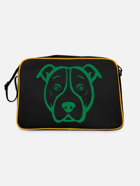 dog - Retro Tasche - Schwarz/Gold - Hinten