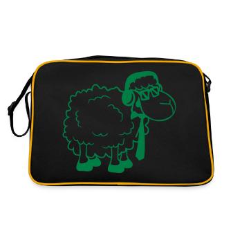 mouton lunettes de soleil cravate musique DJ casque Fun - Sac Retro - noir/or - Dos