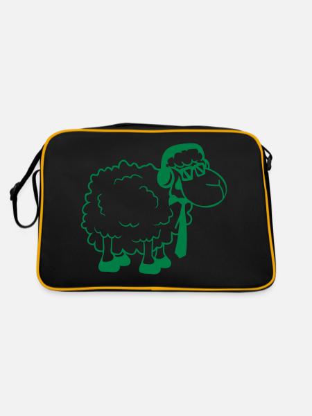 Sheep Sunglasses Tie Music DJ Headphones Fun - Retro Bag - black/gold - Back