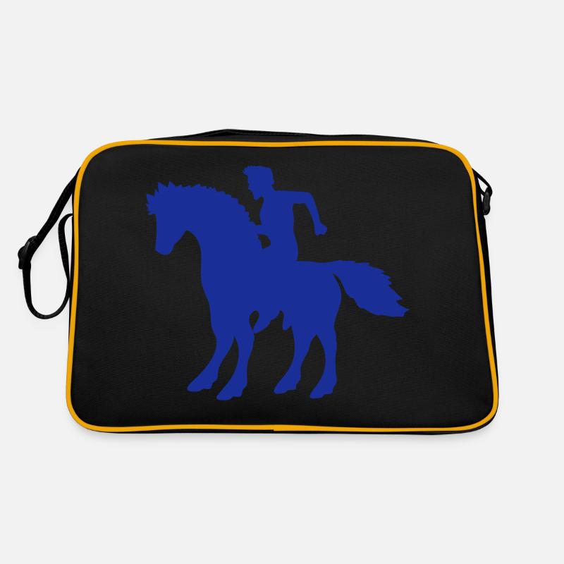 Cheval Homme Équitation Rapide Silhouette Cavalier Garçon Sac Retro