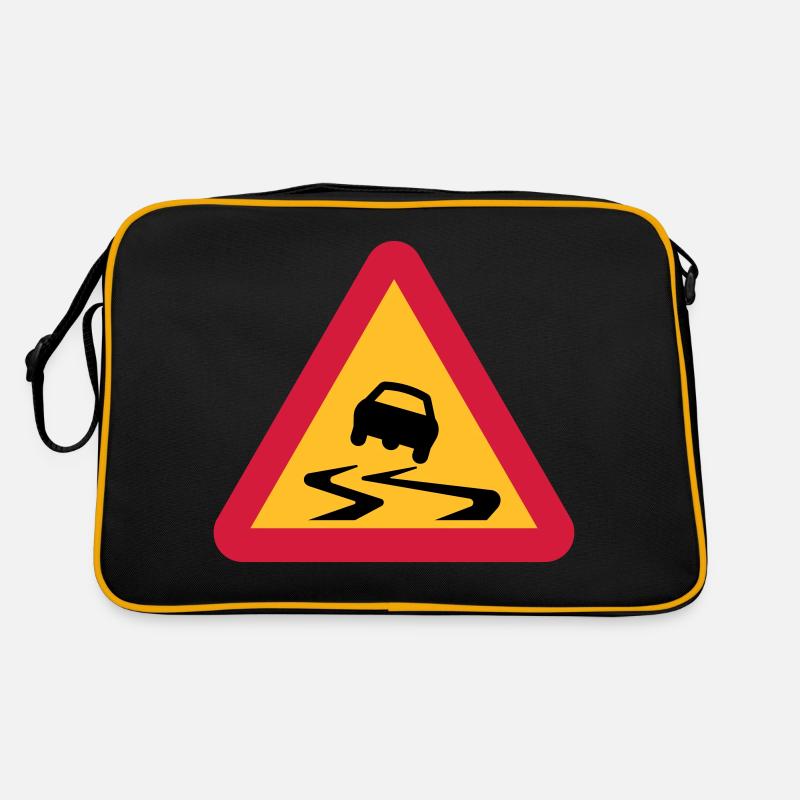 Rutsch-Auto-Warnschild Retro Tasche