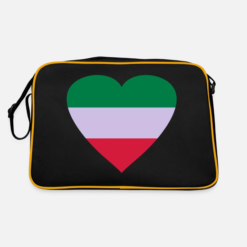 herz_iran - Retro Tasche - Schwarz/Gold