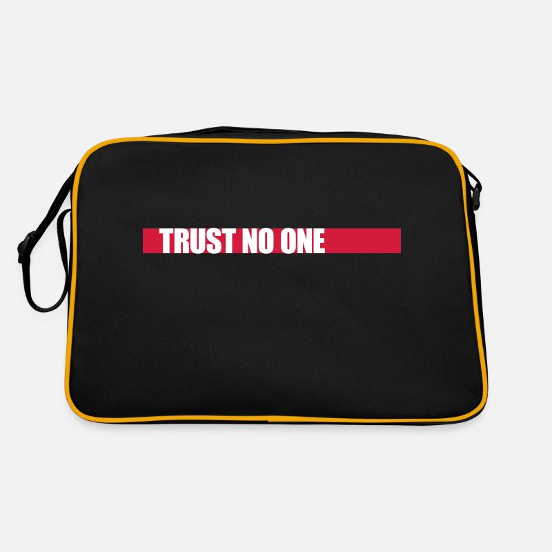trust no one Zitat Retro Tasche