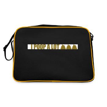I poop a lot - Retro Bag - black/gold - Back