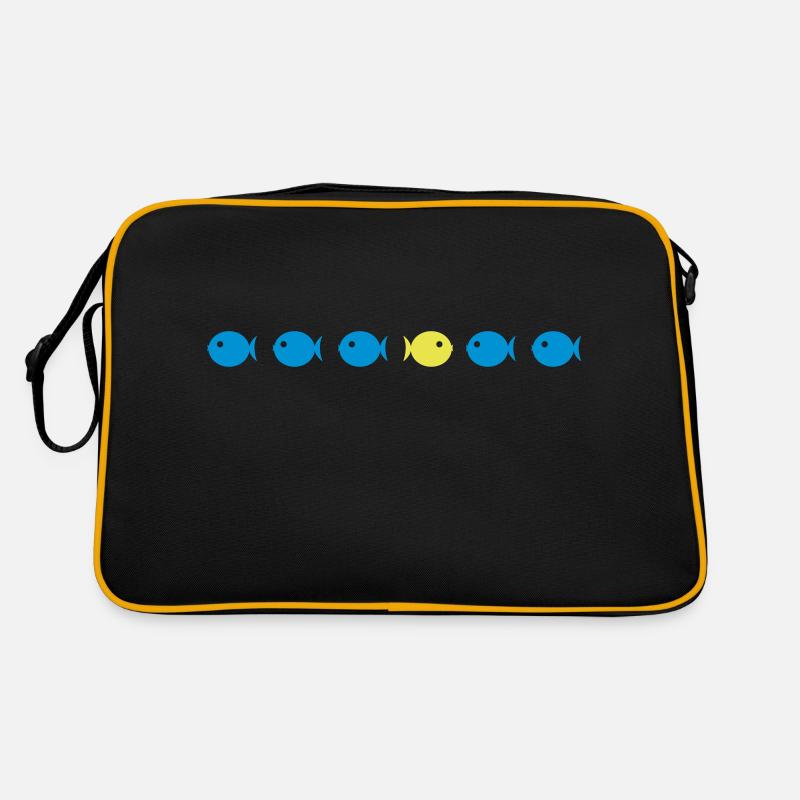 fische_2 - Retro Tasche - Schwarz/Gold