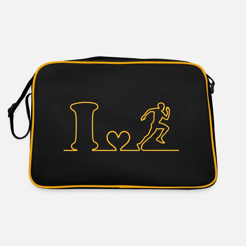 J’adore courir - Sac Retro - noir/or