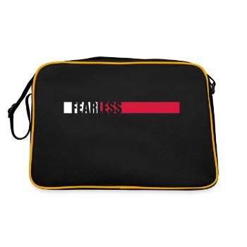 fearless Text Zitat Design - Retro Tasche - Schwarz/Gold - Hinten