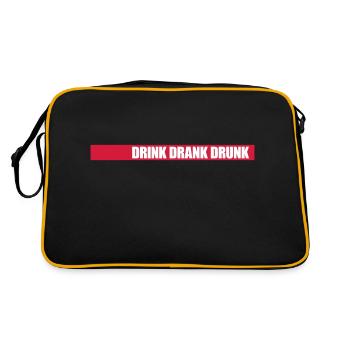 drink drank drunk quote - Retro Bag - black/gold - Back