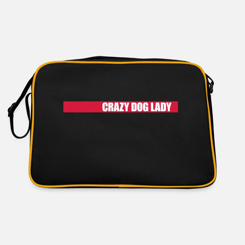 crazy dog lady Zitat Retro Tasche