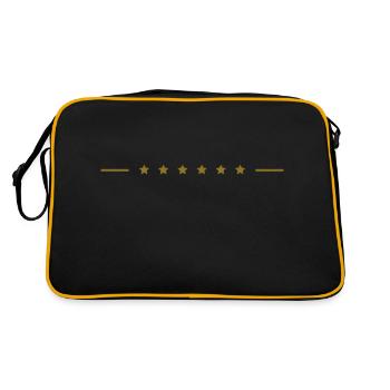 Noble decorative line with stars as underscore - Retro Bag - black/gold - Back