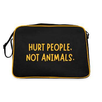 HURT PEOPLE NOT ANIMALS - Retro Bag - black/gold - Back