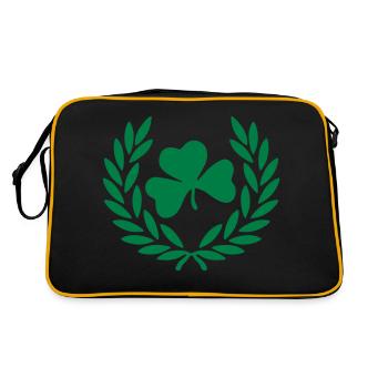 clover flower crown - Retro Bag - black/gold - Back