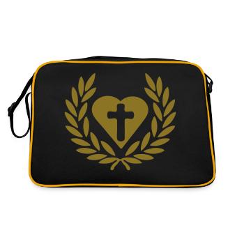 couronne_jésus_coeur - Sac Retro - noir/or - Dos