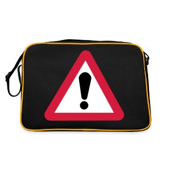 Gefahrenzeichen Gefahrenstelle - Retro Tasche - Schwarz/Gold - Hinten