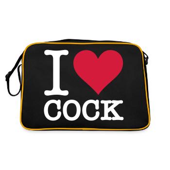 I Love Cock - Retro Bag - black/gold - Back