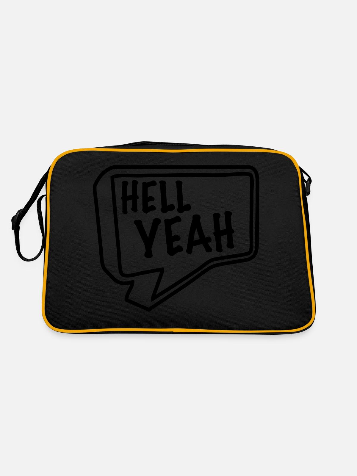 hell yeah - Retro Tasche - Schwarz/Gold - Hinten