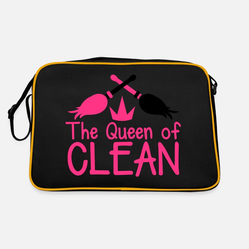 La reine de la mère CLEAN rose chaud avec des - Sac Retro - noir/or