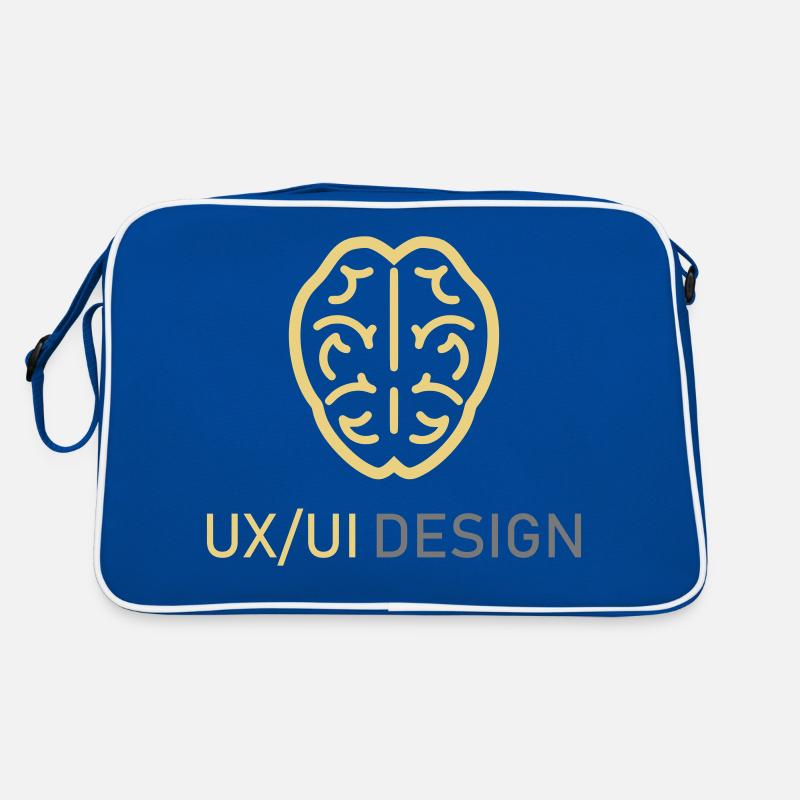 UX UI Design Logo Brain Thinking Programming Retro Bag