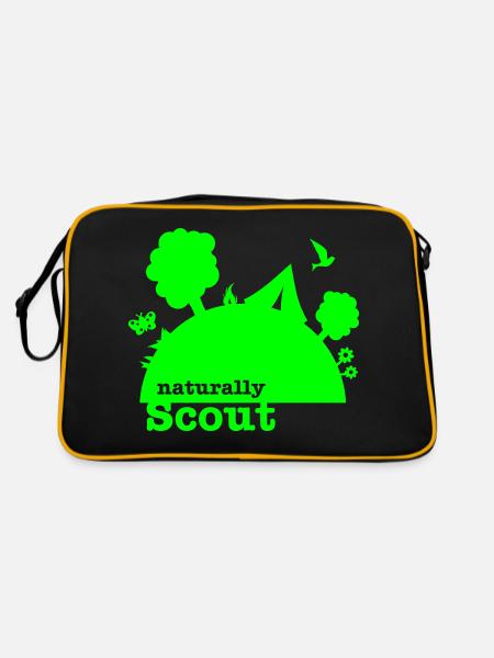 naturally scout - Retro Tasche - Schwarz/Gold - Hinten