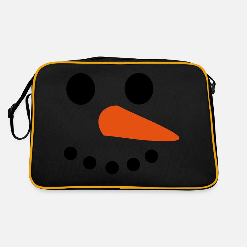 Schneemann Gesicht Retro Tasche