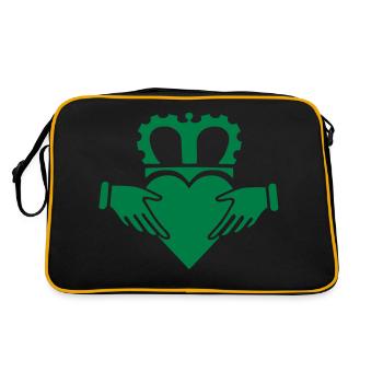 claddagh bague fiançaille amour irlande - Sac Retro - noir/or - Dos