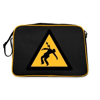 électricien coup de foudre panneaux danger - Sac Retro - noir/or - Dos