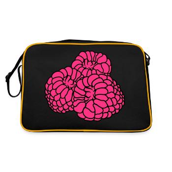 many raspberries berries delicious - Retro Bag - black/gold - Back