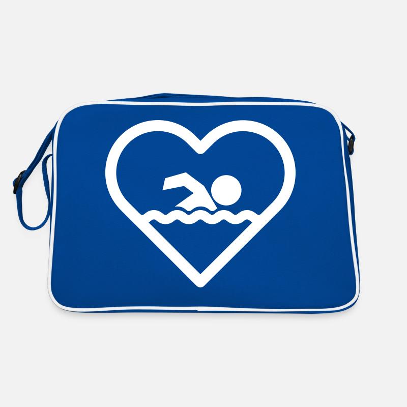 Heart Swimming Swimmer Evolution Pulse Water Retro Bag
