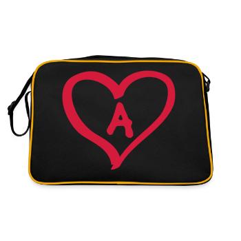 Coeur comique Une lettre initiale nom nom couples - Sac Retro - noir/or - Dos