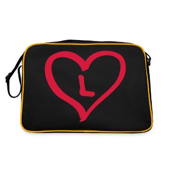 Coeur comique avec L nom nom lettre initiale amour - Sac Retro - noir/or - Dos