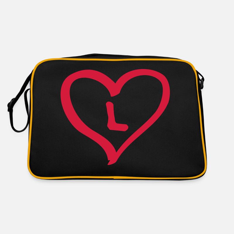 Coeur comique avec L nom nom lettre initiale amour Sac Retro
