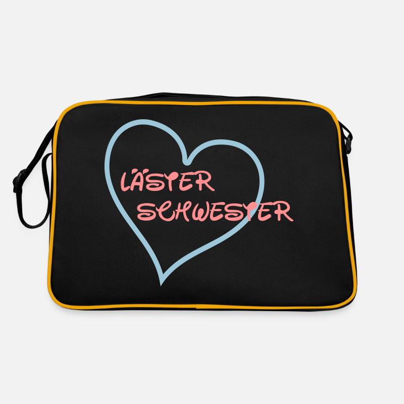 Läster Schwester Herz - Retro Tasche - Schwarz/Gold