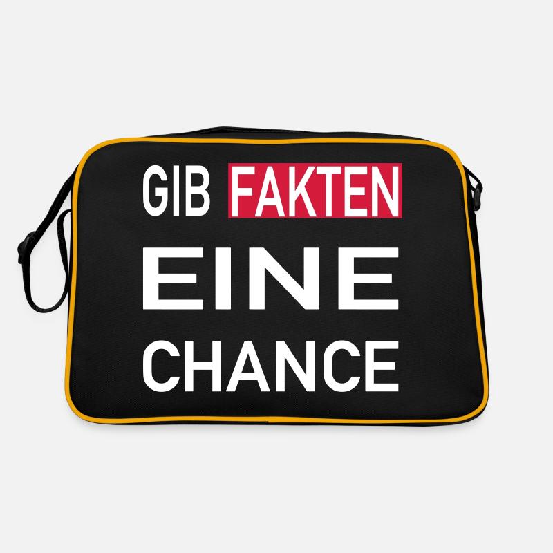 Gib Fakten eine Chance Retro Tasche
