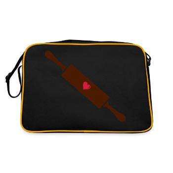 baking roll heart - Retro Bag - black/gold - Back