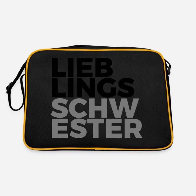 Lieblingsschwester - Retro Tasche - Schwarz/Gold