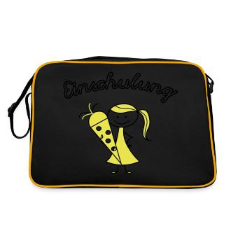 einschulung mädchen - Retro Tasche - Schwarz/Gold - Hinten