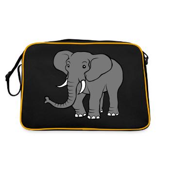 Grand éléphant gris - Sac Retro - noir/or - Dos