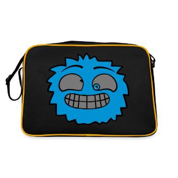 Hairy monster face - Retro Bag - black/gold - Back