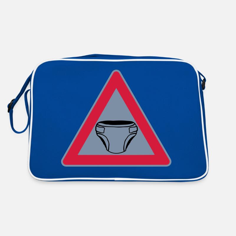 Vorsicht Schild Windel Retro Tasche