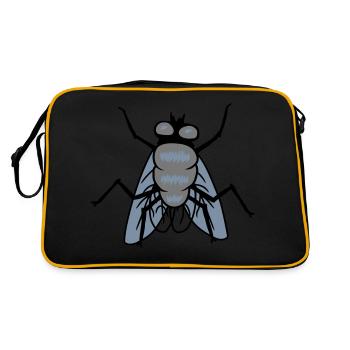 Small House Fly Insect Design - Retro Bag - black/gold - Back
