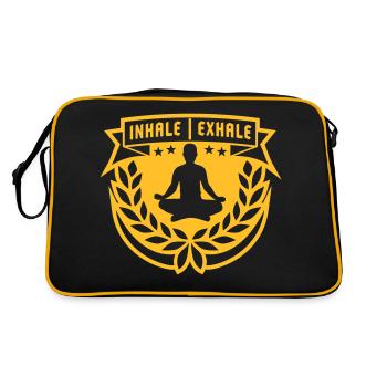 inhale exhale yoga quote - Retro Bag - black/gold - Back