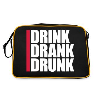 drink drank drunk quote - Retro Bag - black/gold - Back