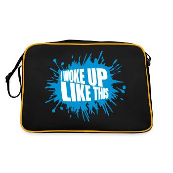 woke up like this - Retro Tasche - Schwarz/Gold - Hinten