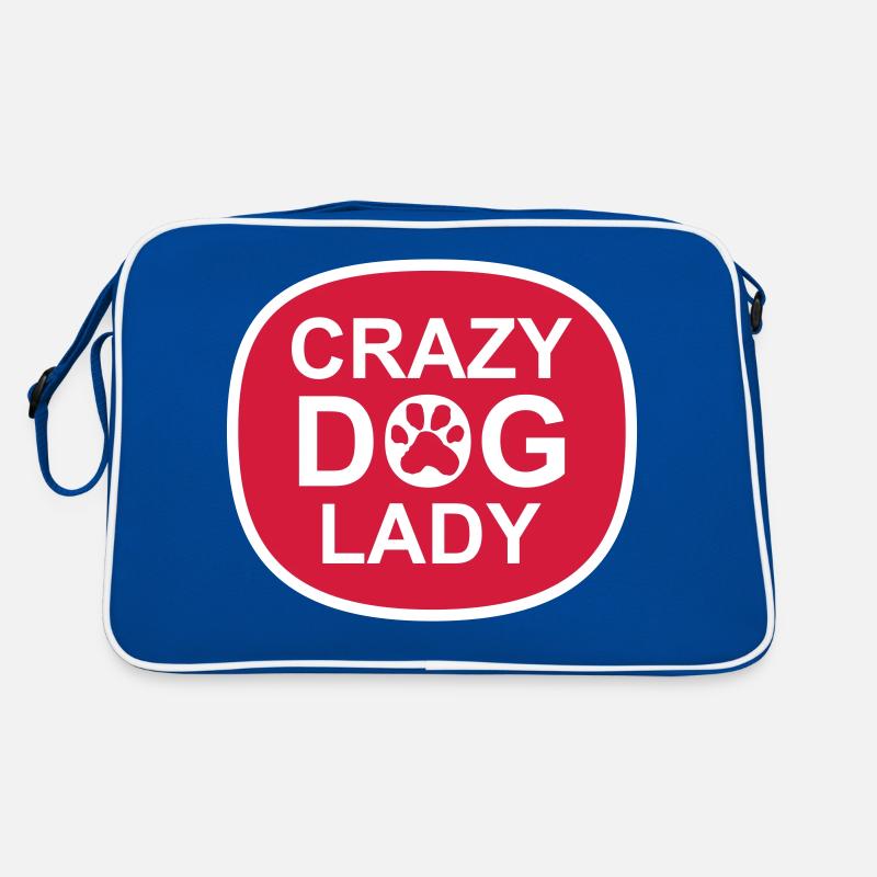 crazy dog lady Zitat Retro Tasche