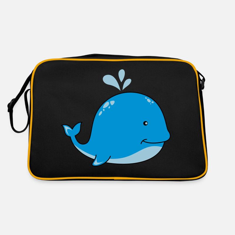 süsser wal - Retro Tasche - Schwarz/Gold