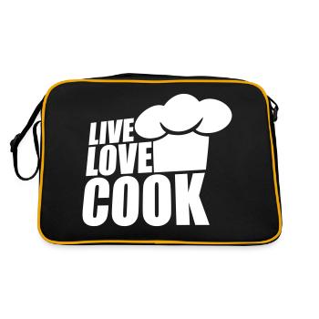 Live Love Cook Life Love Cooking Kitchen Master - Retro Bag - black/gold - Back