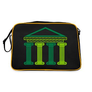 Greek Ancient Building - Retro Bag - black/gold - Back