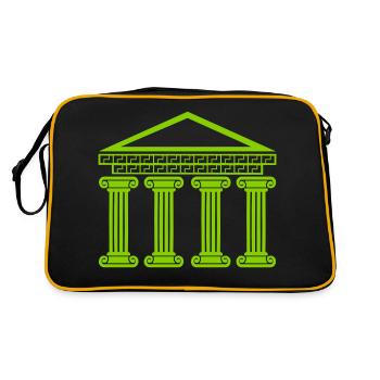 Greek Ancient Building - Retro Bag - black/gold - Back